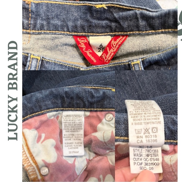 Lucky Brand Classic Mid-Rise Straight Cut Jeans | Blue Denim| Size 28 - Picture 7 of 7